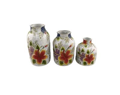 China Art Deco HS Flower series painted ceramic sets, three flower vases, decorative crafts for sale