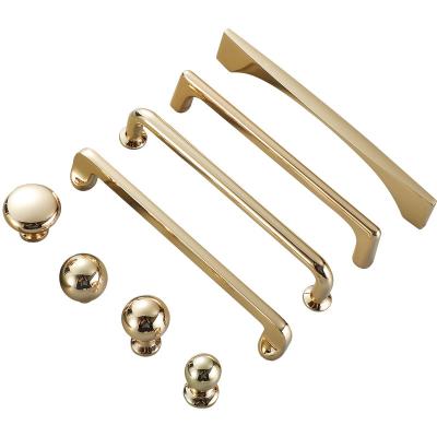 China European-style gold luxury custom-made modern zinc alloy handle light wardrobe door cabinet style handle modern minimalist cabin for sale