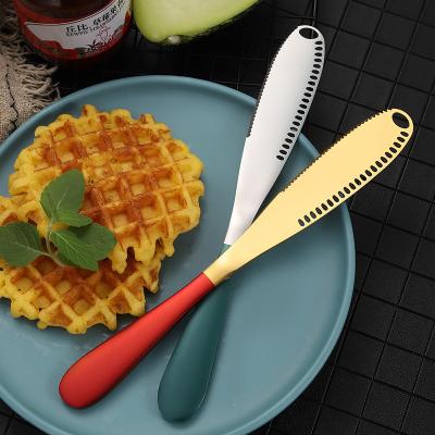 China Factory Direct Luxury European Hot Selling Amazon Style Stainless Steel Butter Cheese Hot Butter Knife With Hole Spatula Bread Jam Cheese Knife for sale