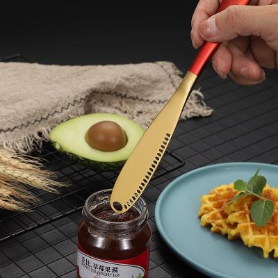 China Factory Direct Luxury European Hot Selling Amazon Style Stainless Steel Butter Cheese Hot Butter Knife With Hole Spatula Bread Jam Cheese Knife for sale