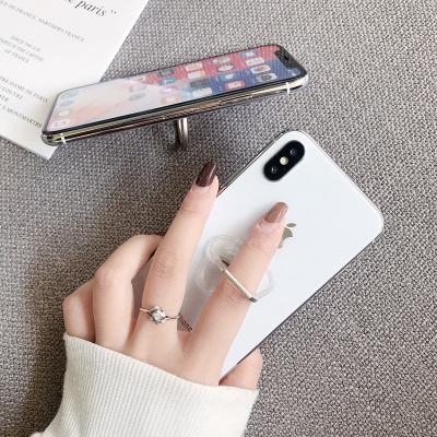 China New fixed creative transparent acrylic mobile phone bracket holder ring mobile phone gift logo ring buckle business customization for sale