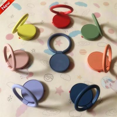 China Magnetic Ring Light Customization Customization Mobile Phone Bracket Buckle Ring Full Metal Painting Fixed Creative Lazy Thin Round Ring for sale