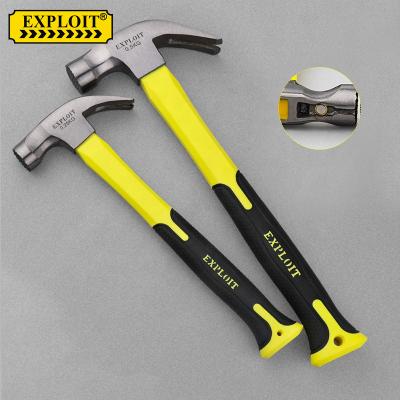 China Multifunctional Professional Heavy Duty High Carbon Steel Woodworking Forged Claw Hammer Machinist Hammer With TPR Handle for sale