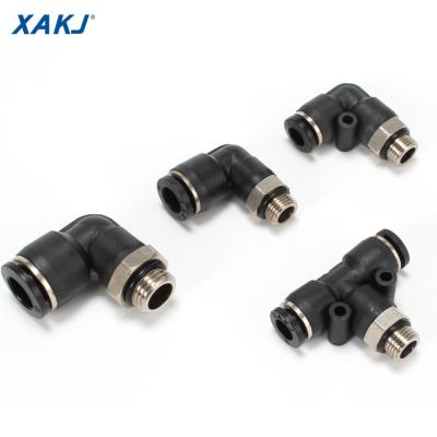 China Material of Construction Shops XAKJ PLG BSPP Male G Thread With O-Ring Elbow Nickel Plated Brass Push-to-Connect One-Touch Pneumatic Fittings PL6-01 for sale