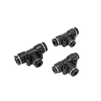 China General Type 3 Way PE PT Union Tee Plastic Push-to-Connect Air Tube Fitting Pneumatic Connector For PU Hose 4mm 16mm for sale