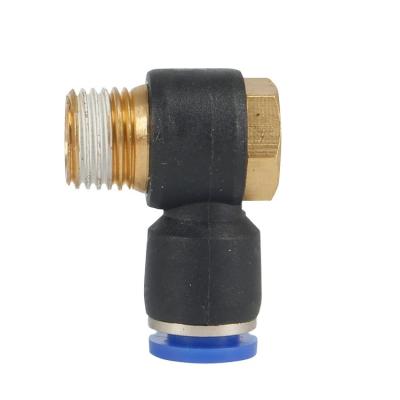 China XAKJ PH General External Hexagon Male BSPT Threaded L Type Rotating Elbow Swivel Pneumatic Airtube Fitting for sale