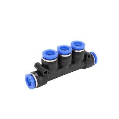 China XAKJ PK 5 Multiports Pipe Fittings Plastic Pneumatic Air Duct Fittings General Manifolds Push-to-Connect Tube Fitting for sale