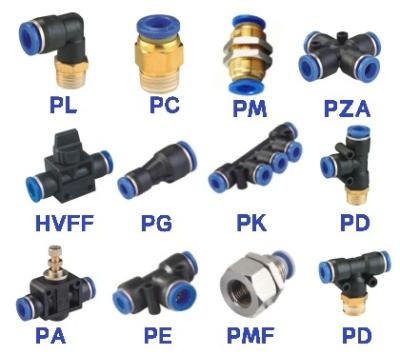 China General XAKJ PV Elbow L-Shape Equal Shape 2 Way Plastic Blue Tube-to-Tube Pneumatic Fittings PV-04 for sale