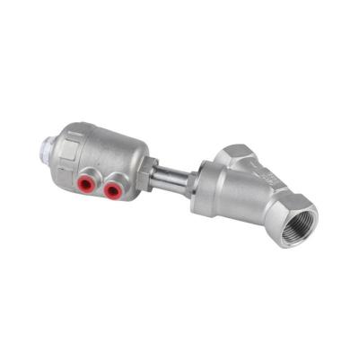 Chine SS304/316 Valve de siège d'angle pneumatique avec connexion fil/clampe/soudure/flanche en acier inoxydable complet à vendre