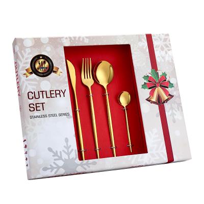 China New Arrival Viable Fork and Spoon Set Wholesale Christmas Gift Silverware Stainless Steel Cutlery Set 24pcs for sale