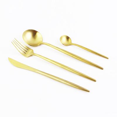 China Luxury Matte Gold Cutlery Sustainable Durable With High Quality Stainless Steel for sale