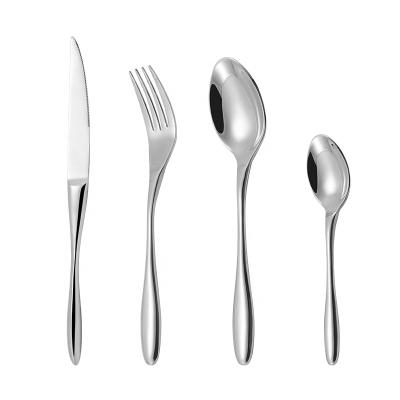 China Premium Fashionable Restaurant Thick Safe Durable 304 Stainless Steel Dishwasher Set Handle 304 Dishwasher Heavy Flatware Cutlery for sale