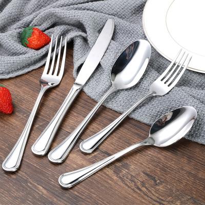 China Low MOQ Durable Stainless Steel Mirror Polish Cutlery Set With Dessert Spoon Fork Set for sale