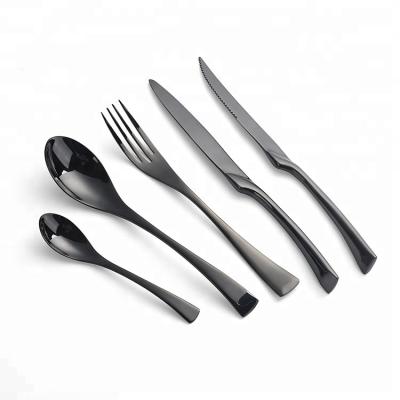 China Sustainable Black Stainless Steel Dinnerware Set Western Cutlery Set for sale