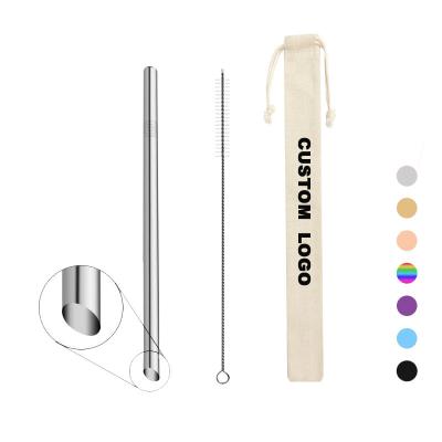 China Straw Stainless Steel Bubble Tip Metal Tea Drinking Straws Colorful Oblique Reusable Eco-Friendly Incisions Sustainable With Pouch for sale