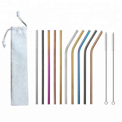 China Viable hot viable! ! ! Stainless Steel Rainbow Colored Metal Straws For Drinking for sale