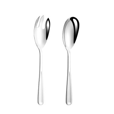 China Wholesale Sustainable Plant Large Salad Serving Spoon Stainless Steel Silverware Serving Spoon for sale