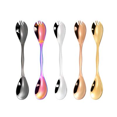 China Durable 304 Stainless Steel Wholesale Metal Spork Spoon Fork For Outdoor Camping for sale