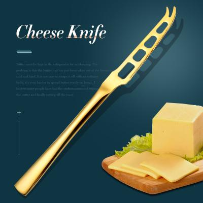 China Viable New Design Metal Butter Knife Blade Butter Spreader Knife Stainless Steel Serrated Cheese Knife Viable for sale