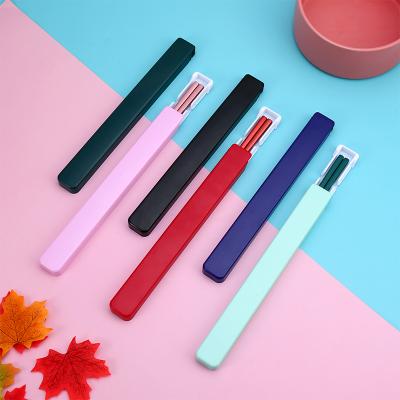 China Sustainable Travel Sustainable Portable Camping Chopsticks Box Custom Reusable Stainless Steel Chopstick Set With Case for sale