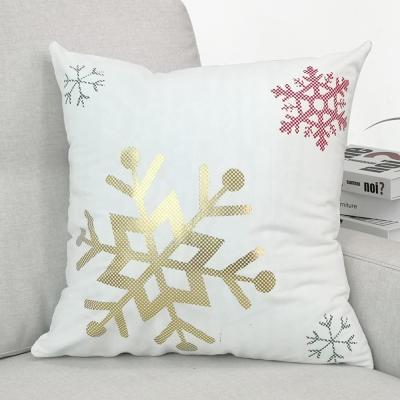 China Home Decor 45x45cm Decorative Happy New Year Tile Blanket Velvet Cushion Soft Cover for sale