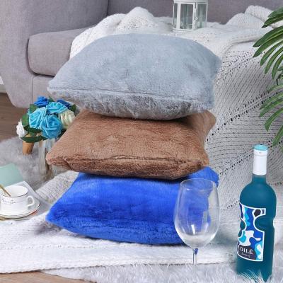 China Decorative Anti Dust Mites Faux Fur Fleece Cushion Cover High Quality Soft Luxury Soft Pillow Case Tiles Covers 18X18 for sale