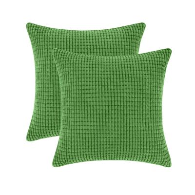 China Home Decor Modern Home Decoration Super Soft Corduroy Throw Pillow Covers Green Corn Velvet Cushion Cover For Sofa for sale