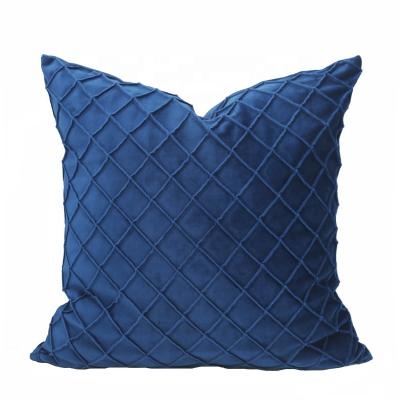 China Home Decor Decorative Tile Covers Dutch Velvet Diamond Checker Pattern Plaid Square Cushion Case For Couch for sale