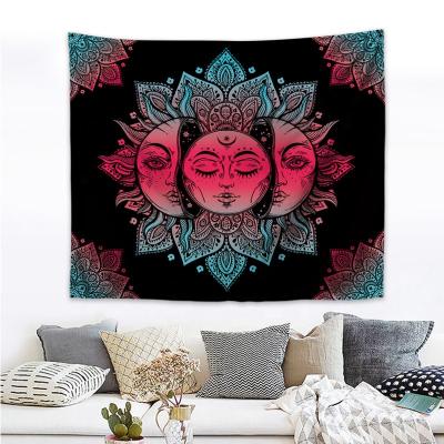 China 100% Polyester Simple High Quality Cheap Hippie Bohemian Moon and Sun Wall Psychedelic Printed Tapestry for sale