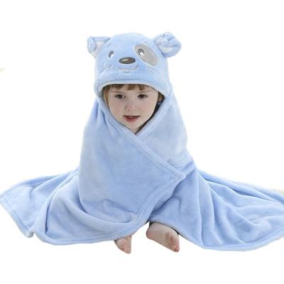 China Anti-pilling Super Soft Plush Fleece Baby And Toddler Shape Hooded Animal Head Baby Wrap Covering With Hood for sale