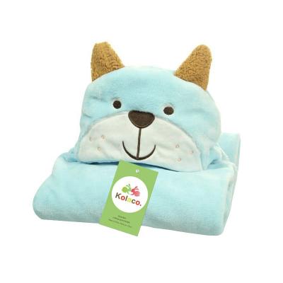 China 55 Styles Anti-pilling Coral Fleece Minky Baby Children Soft Blanket Cute Animal Hooded Baby Blanket Towel With Hood for sale