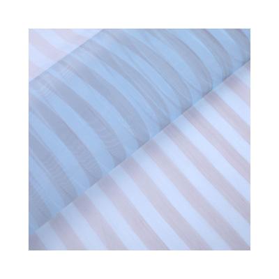 China Factory direct sales various colors QUICK DRY organza full polyester zebra stripes tulle fabric in stock organza fabric for sale