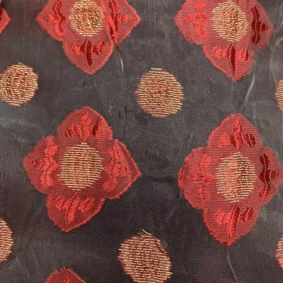 China QUICK DRY Jacquard petite Camellia Dot Floral Translucent Organza Fabric for sale