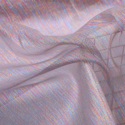 China Bling Bling Breathable Indian Style Organza Metallic Gold Silver Fabric For Stage Dress for sale