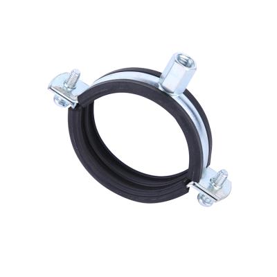 China Qinkai pipe clamp wiring accessories hardware coated two hole rubber coated pipe clamp for sale