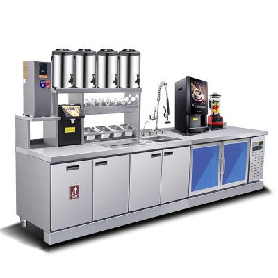 China Factory bubble tea bar counter with refrigeration making equipment bubble tea counter boba tea bar for sale