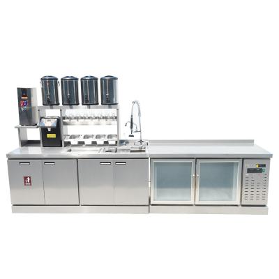 China Factory sale display counter stainless steel work table bubble tea bar hot milk tea juice counter for sale