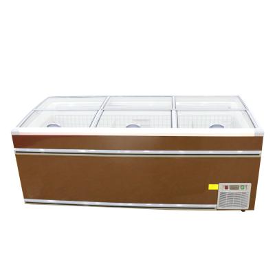 China Commercial Single-temperature Supermarket Display Cabinet Freezer Cabinet Island Freezer Island Finishing Spotless Refrigerator for sale