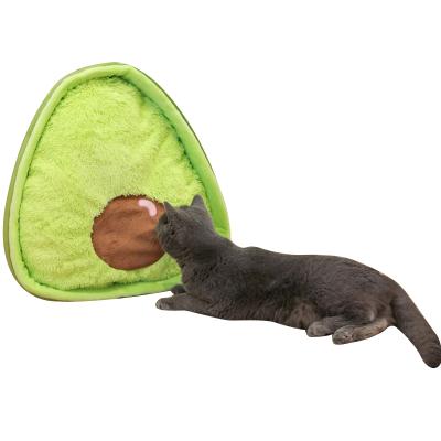 China Plush Customize Pet Stuffed Cute Avocado Cat Soft Toy Pillow In Avocado Shape for sale