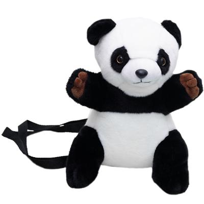 China Plush Girl's Birthday Gift Panda Backpack Panda Black And White Teddy Bear for sale