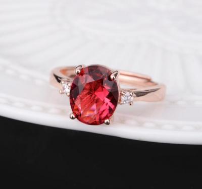 China New Fashion Vintage High-end Imagination Romantic Siam Gemstone Engagement CZ Adjustable Ring For Lady for sale