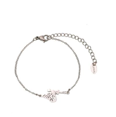 China 2021 Romantic Shopper Stainless Steel Butterfly Bracelet For Unisex for sale