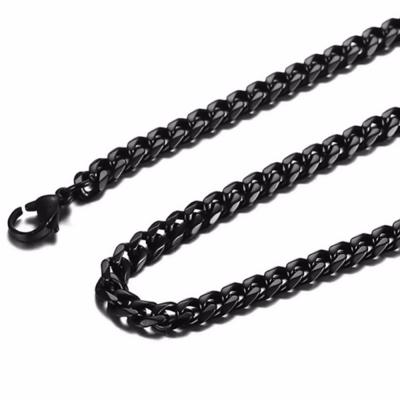 China 2019 High Quality Black Titanium Steel Necklace Stainless Steel Raw Necklace For Men for sale