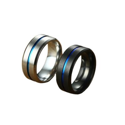 China Carbon Glow Ring Stainless Steel Casual Fashion Customized Flexible Black Silvery White/Sporty for sale