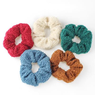 China Popular Adult Terry Hair Scrunchies Large Intestine Hair Accessories Teddy Hair Scrunchies Female Fashion Headband for sale