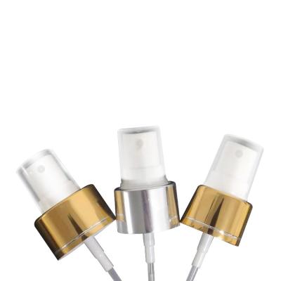 China Non Spill 24/410 Aluminum Nozzle Spray Cap 28mm For Cosmetic Spray Bottle Gold And Silver Perfume Mist Spray Cap for sale