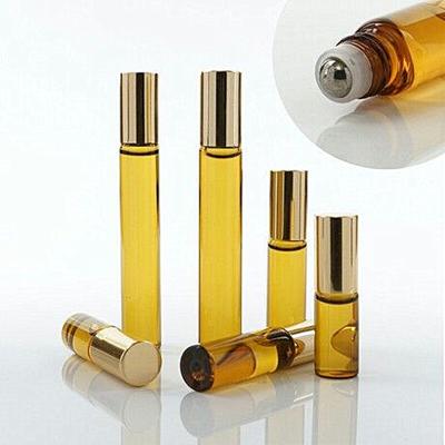 China Personal Care 3ml 5ml 10ml Thin Amber Glass Perfume Essential Medicine Oil Roll On Bottle for sale