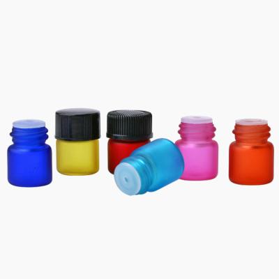 China Small Cosmetic Glass Vials 1ml Frosted Colored Glass Bottle 1ml for sale