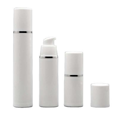 China 15ml 30ml 50ml Cosmetic Airless Bottle White Color Airless Pump For Lotion BB Cream Vacuum Bottle for sale