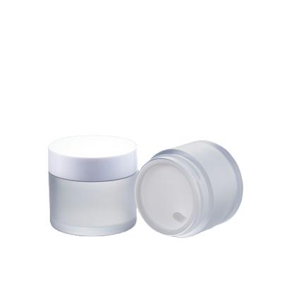 China Skin Care PET Cream Frosted Cosmetic Plastic Jar 50g Frosted Face Cream Plastic Jar for sale